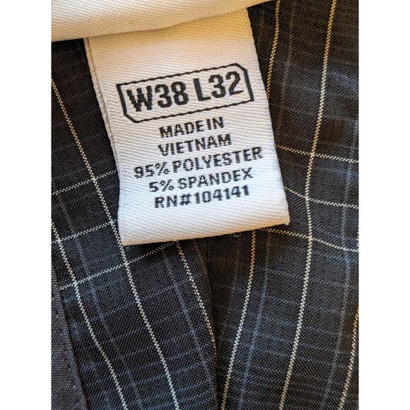 Slazenger Pants Mens 38x32 Plaid Golf Trousers Stretch Polyester Spandex Stretch - Picture 3 of 13